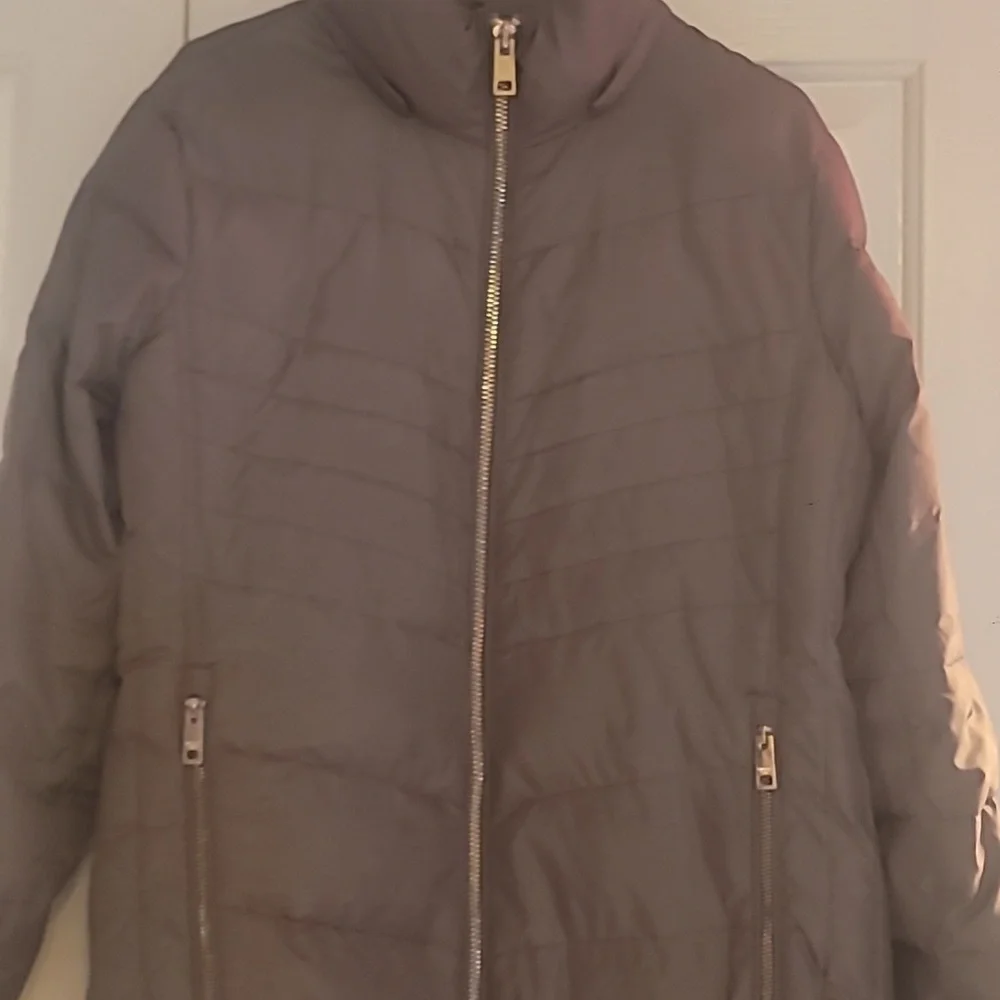 MICHAEL KORS Long Brown/Tan Down Puffer Coat Jacket Size XL - Picture 2 of 9